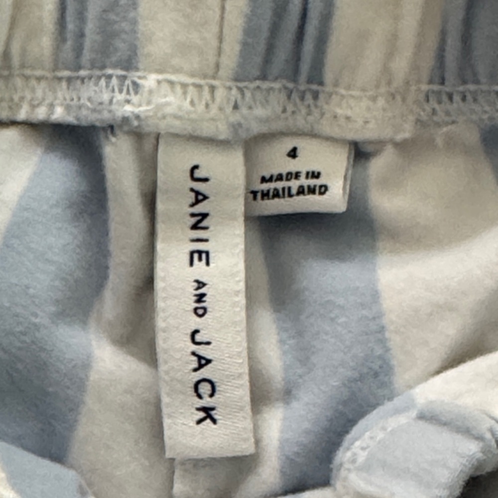 Jamie and Jack Striped Blue and White wide legged Pants with Bow - Picture 2 of 5